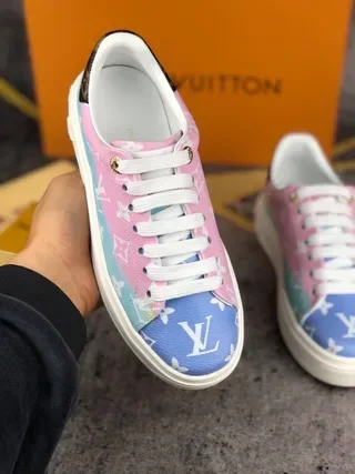 Louis Vuitton LV Trainer Multicolor White Platform Sole Monogram-Print Leather Lifestyle Sneakers 4