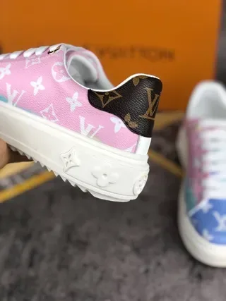Louis Vuitton LV Trainer Multicolor White Platform Sole Monogram-Print Leather Lifestyle Sneakers 7