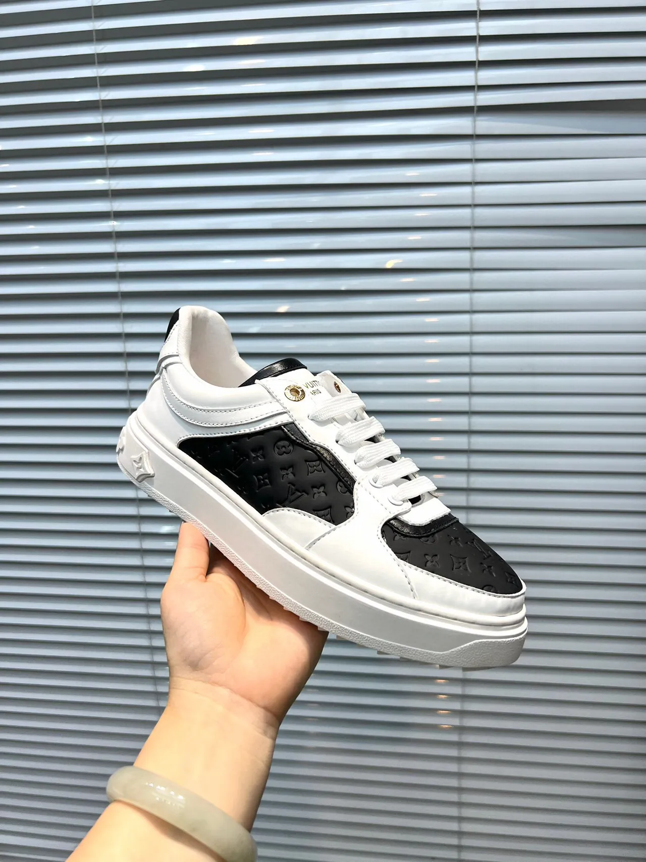 Louis Vuitton LV Trainer White Black Monogrammed Leather Panel Two-Tone Lifestyle Sneakers 6