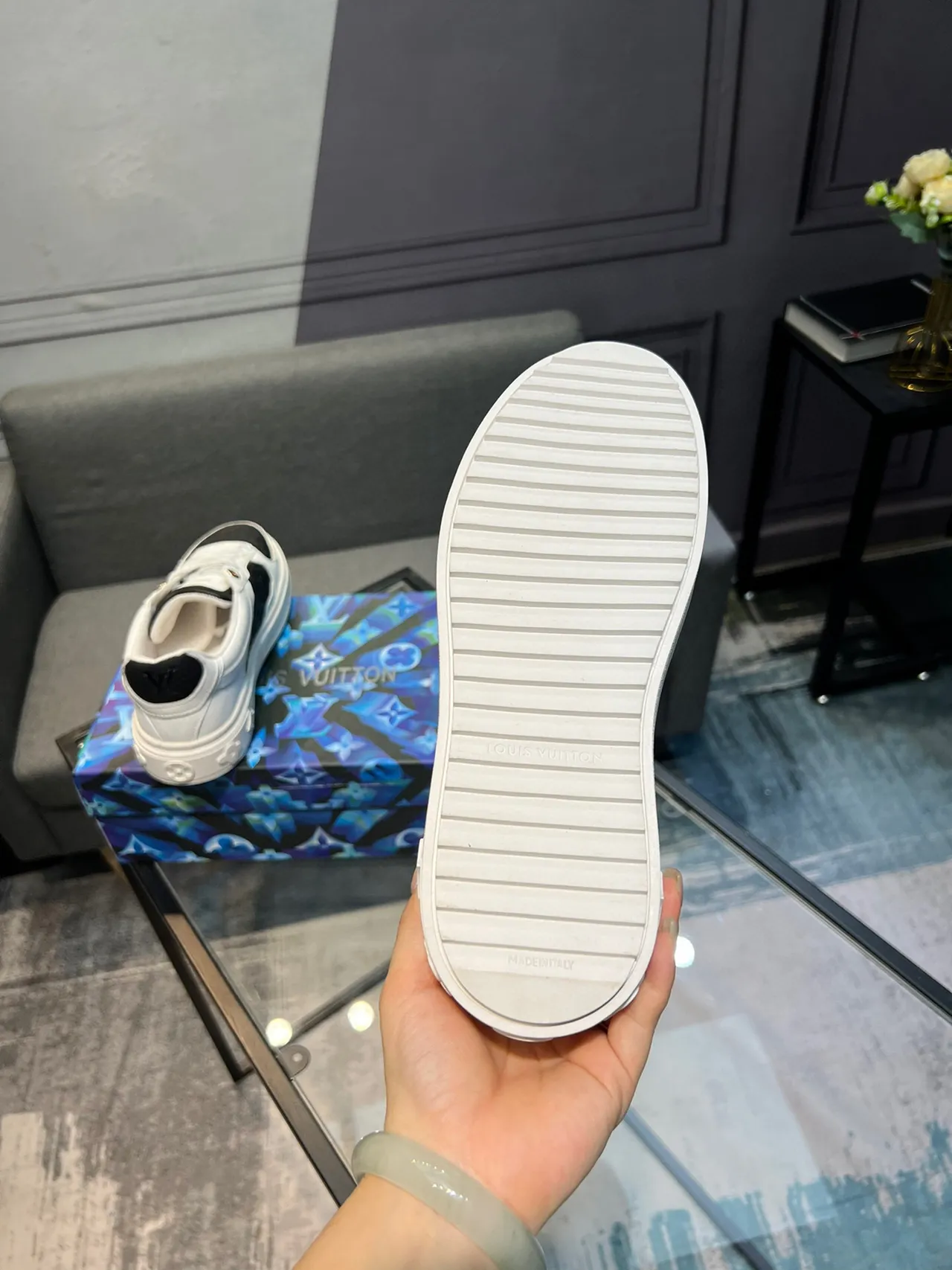 Louis Vuitton LV Trainer White Black Monogrammed Leather Panel Two-Tone Lifestyle Sneakers 7