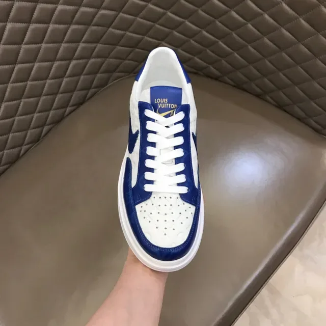 Louis Vuitton LV Trainer White Blue Monogrammed Textile Color-Blocked Lifestyle Sneakers 7