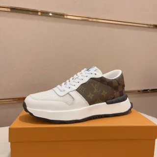 Louis Vuitton LV Trainer White Brown Monogram Canvas Perforated Mesh Lifestyle Sneakers