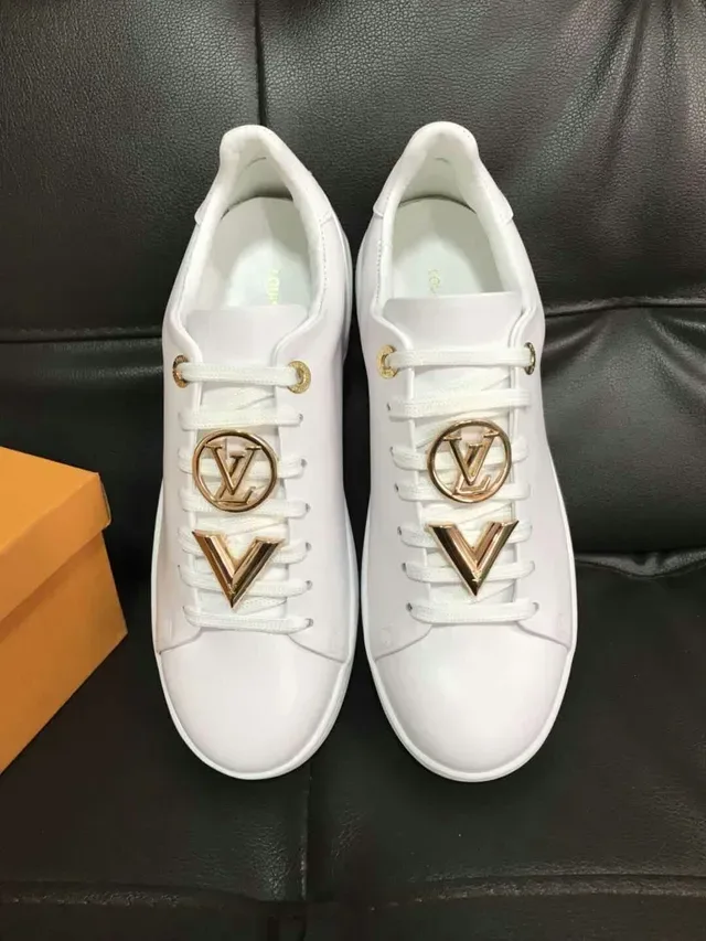 Louis Vuitton LV Trainer White Gold Leather Hardware Lifestyle Sneakers 2