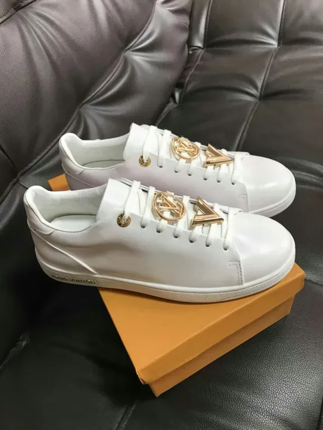 Louis Vuitton LV Trainer White Gold Leather Hardware Lifestyle Sneakers 3