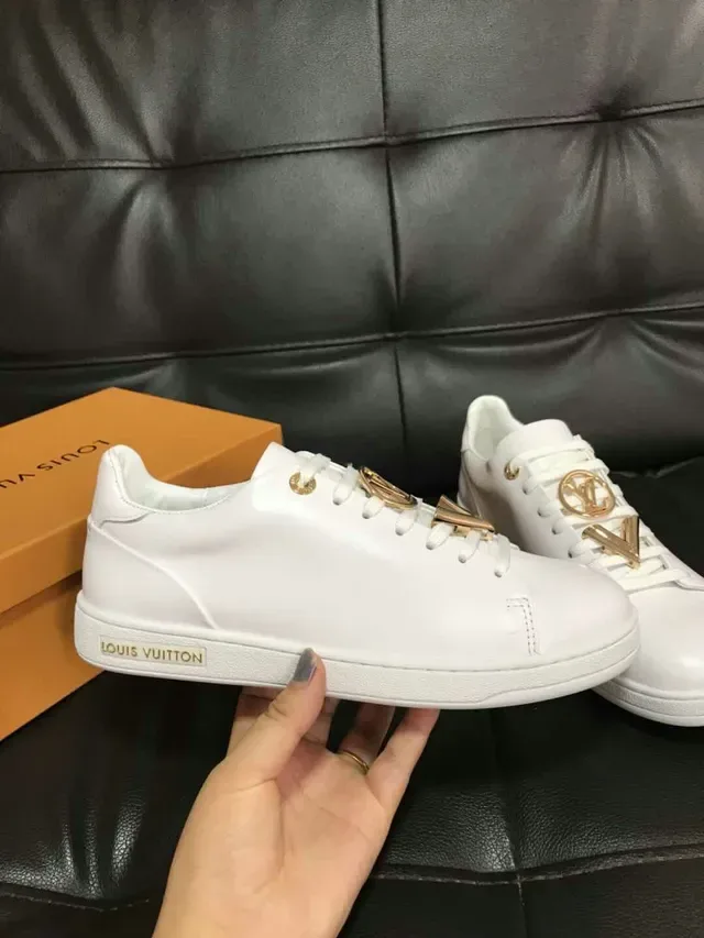 Louis Vuitton LV Trainer White Gold Leather Hardware Lifestyle Sneakers 4