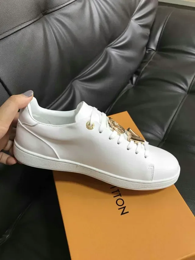 Louis Vuitton LV Trainer White Gold Leather Hardware Lifestyle Sneakers 5