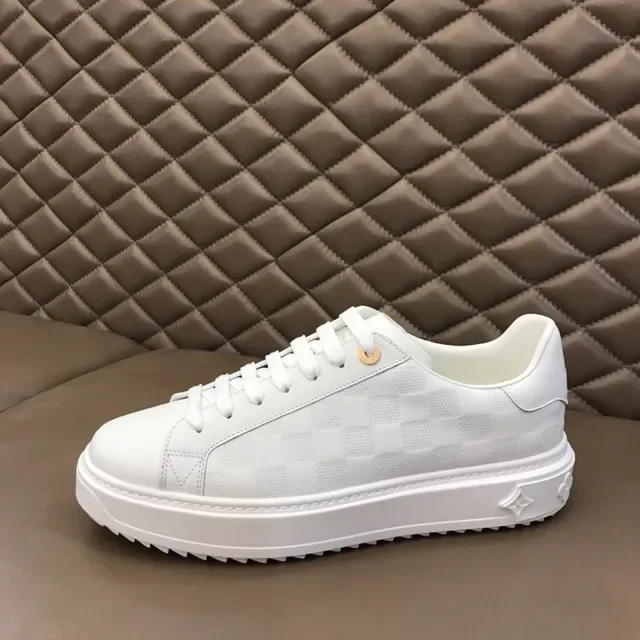 Louis Vuitton LV Trainer White Gold Monogram Checkerboard Platform Sole Lifestyle Sneakers 7