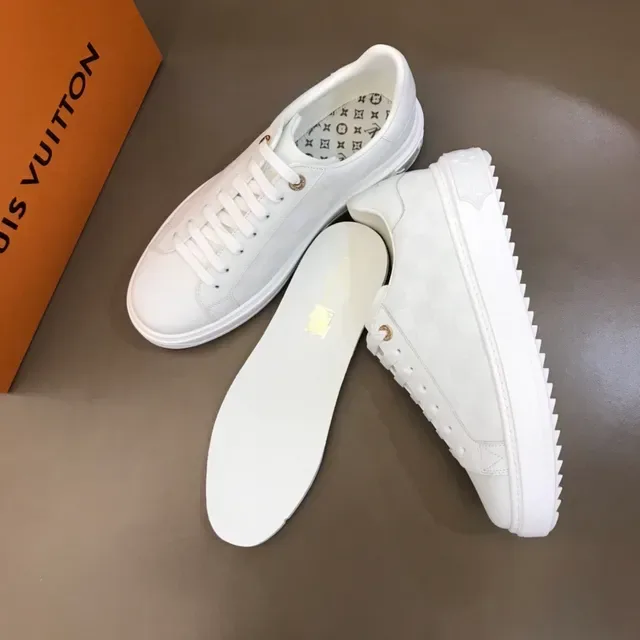 Louis Vuitton LV Trainer White Gold Monogram Checkerboard Platform Sole Lifestyle Sneakers 9