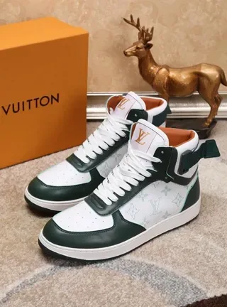 Louis Vuitton LV Trainer White Green High-Top Monogram-Printed Lifestyle Sneakers 3