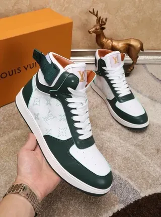 Louis Vuitton LV Trainer White Green High-Top Monogram-Printed Lifestyle Sneakers 5