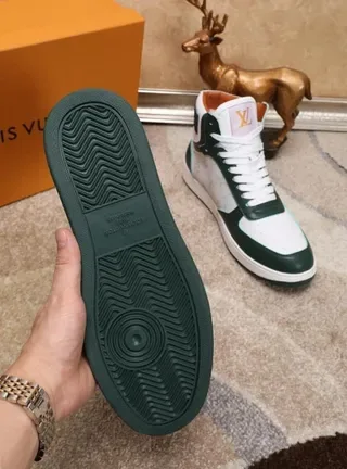Louis Vuitton LV Trainer White Green High-Top Monogram-Printed Lifestyle Sneakers 6