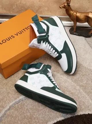 Louis Vuitton LV Trainer White Green High-Top Monogram-Printed Lifestyle Sneakers 9