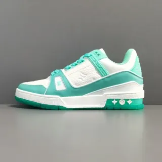 Louis Vuitton LV Trainer White Green Structured Layered Upper Sculpted Midsole Lifestyle Sneakers