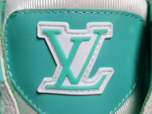 Louis Vuitton LV Trainer White Green Structured Layered Upper Sculpted Midsole Lifestyle Sneakers 6