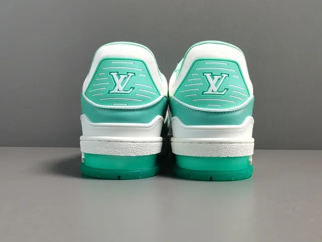 Louis Vuitton LV Trainer White Green Structured Layered Upper Sculpted Midsole Lifestyle Sneakers 11