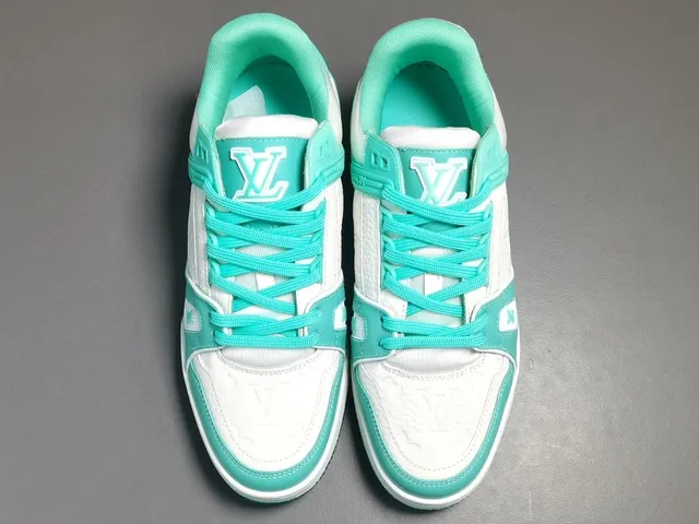 Louis Vuitton LV Trainer White Green Structured Layered Upper Sculpted Midsole Lifestyle Sneakers 13