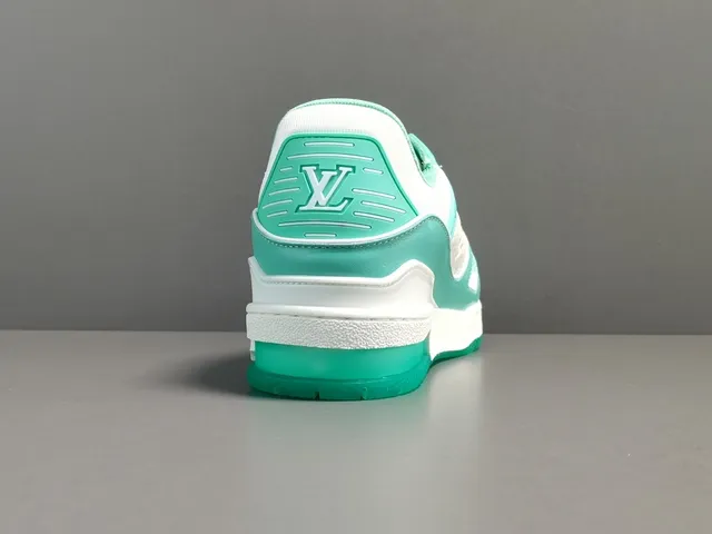 Louis Vuitton LV Trainer White Green Structured Layered Upper Sculpted Midsole Lifestyle Sneakers 17