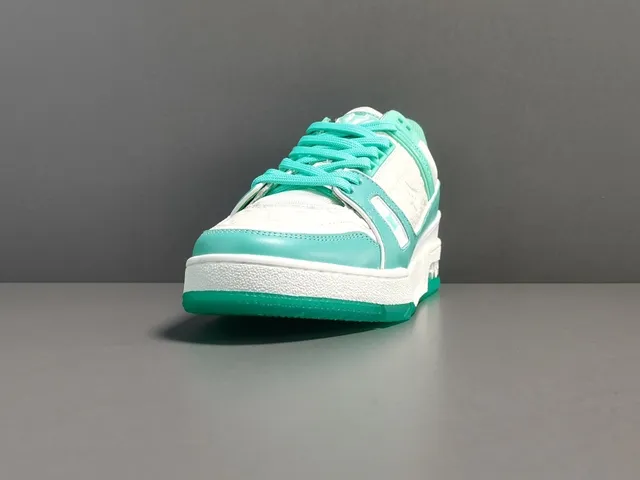Louis Vuitton LV Trainer White Green Structured Layered Upper Sculpted Midsole Lifestyle Sneakers 18