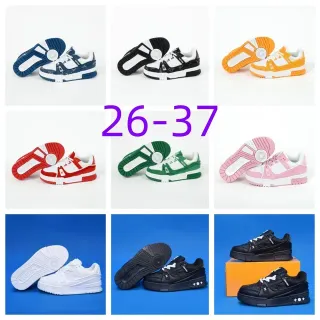 Louis Vuitton LV Trainer Zapatillas Lifestyle Blanco Marino Suela Media Gruesa con Capas Upper con Impresión Monograma