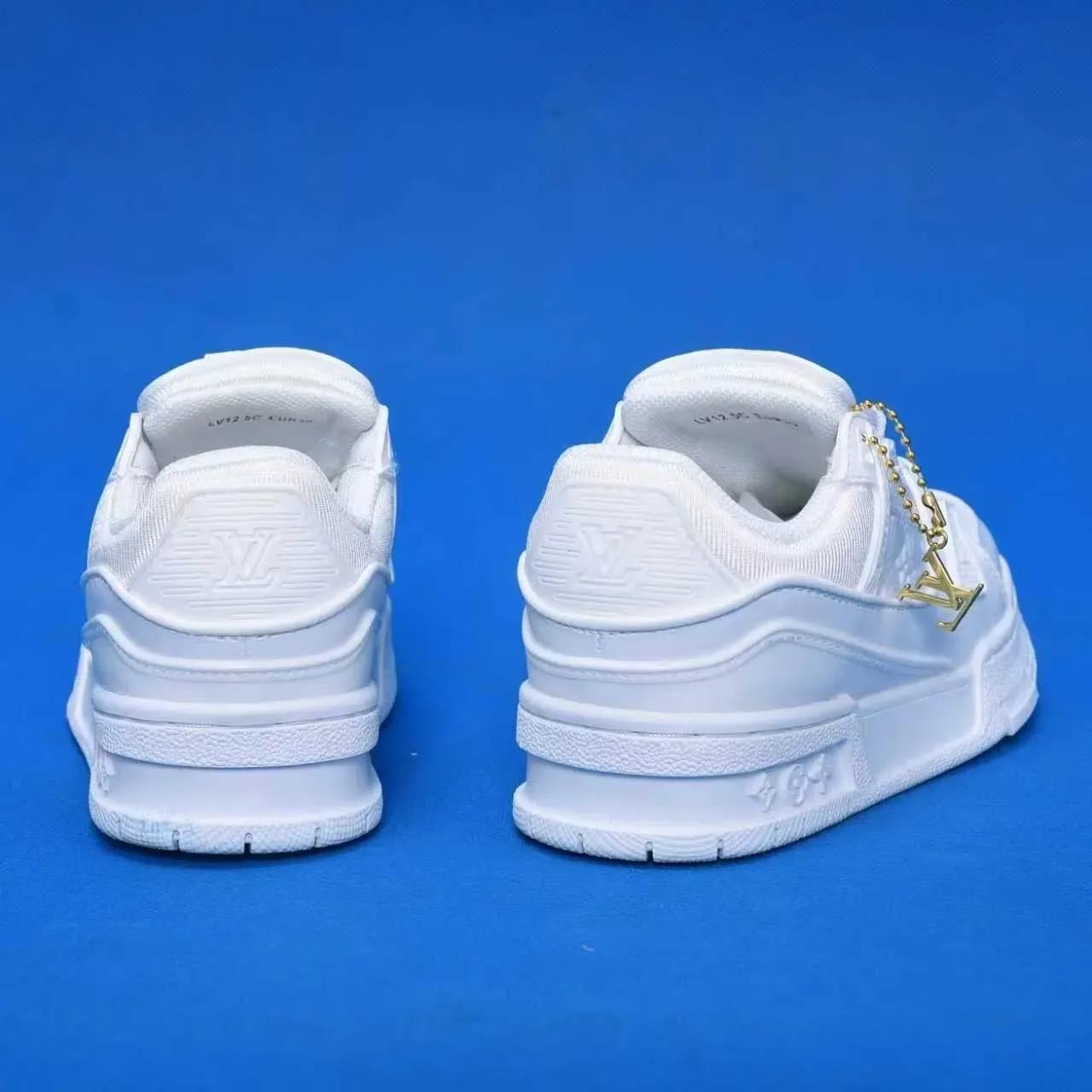 Louis Vuitton LV Trainer White Navy Chunky Layered Midsole Monogram-Print Upper Lifestyle Sneakers 11