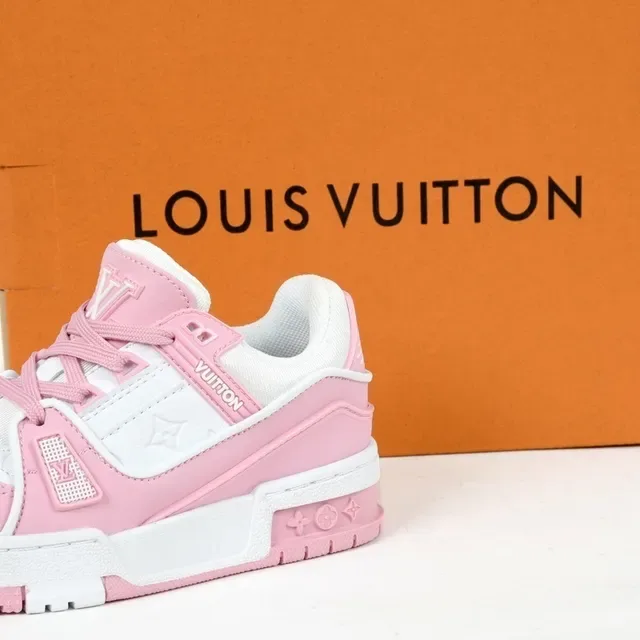 Louis Vuitton LV Trainer White Navy Chunky Layered Midsole Monogram-Print Upper Lifestyle Sneakers 20