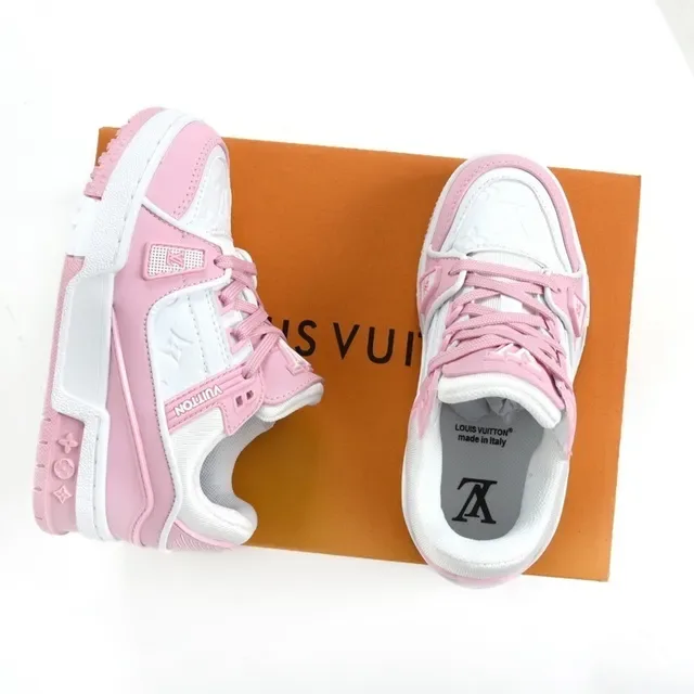 Louis Vuitton LV Trainer White Navy Chunky Layered Midsole Monogram-Print Upper Lifestyle Sneakers 23