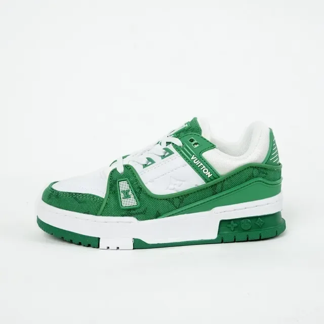 Louis Vuitton LV Trainer White Navy Chunky Layered Midsole Monogram-Print Upper Lifestyle Sneakers 24