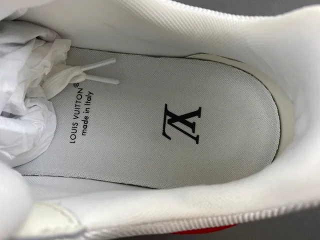 Louis Vuitton LV Trainer White Red Monogram Leather Glossy Overlays Lifestyle Sneakers 7