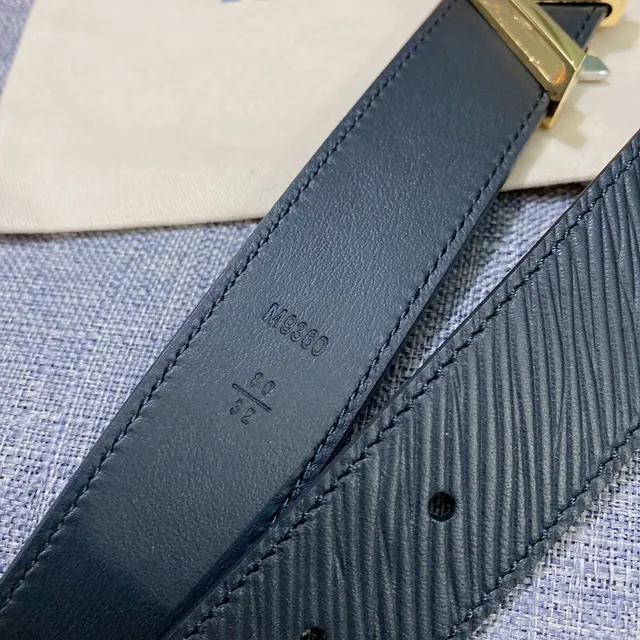 Louis Vuitton LV Twist Belt Navy Blue Epi Leather Belt 4
