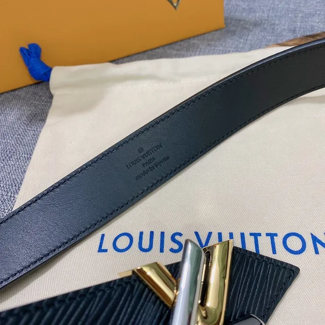 Louis Vuitton LV Twist Belt Navy Blue Epi Leather Belt 5