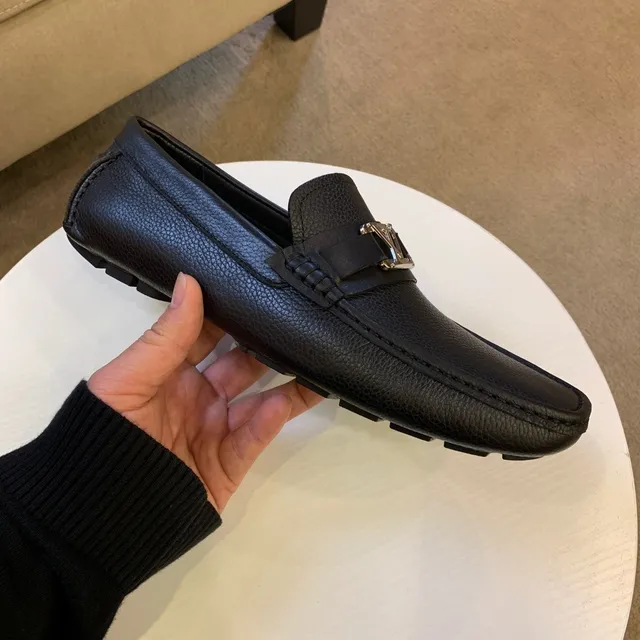 Louis Vuitton LV Twist Loafer Couro Preto Granulado Mocassins 4