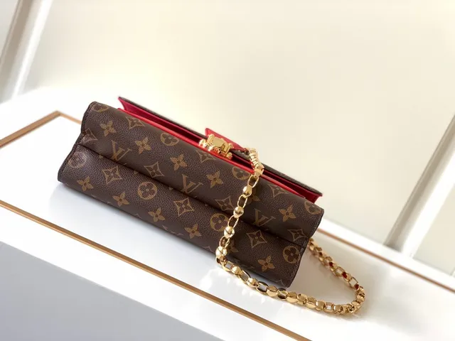 Louis Vuitton Monogram Canvas and Red Leather Chain Bag 2