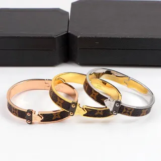 Louis Vuitton Monogram Canvas Pulsera rígida con bisagras