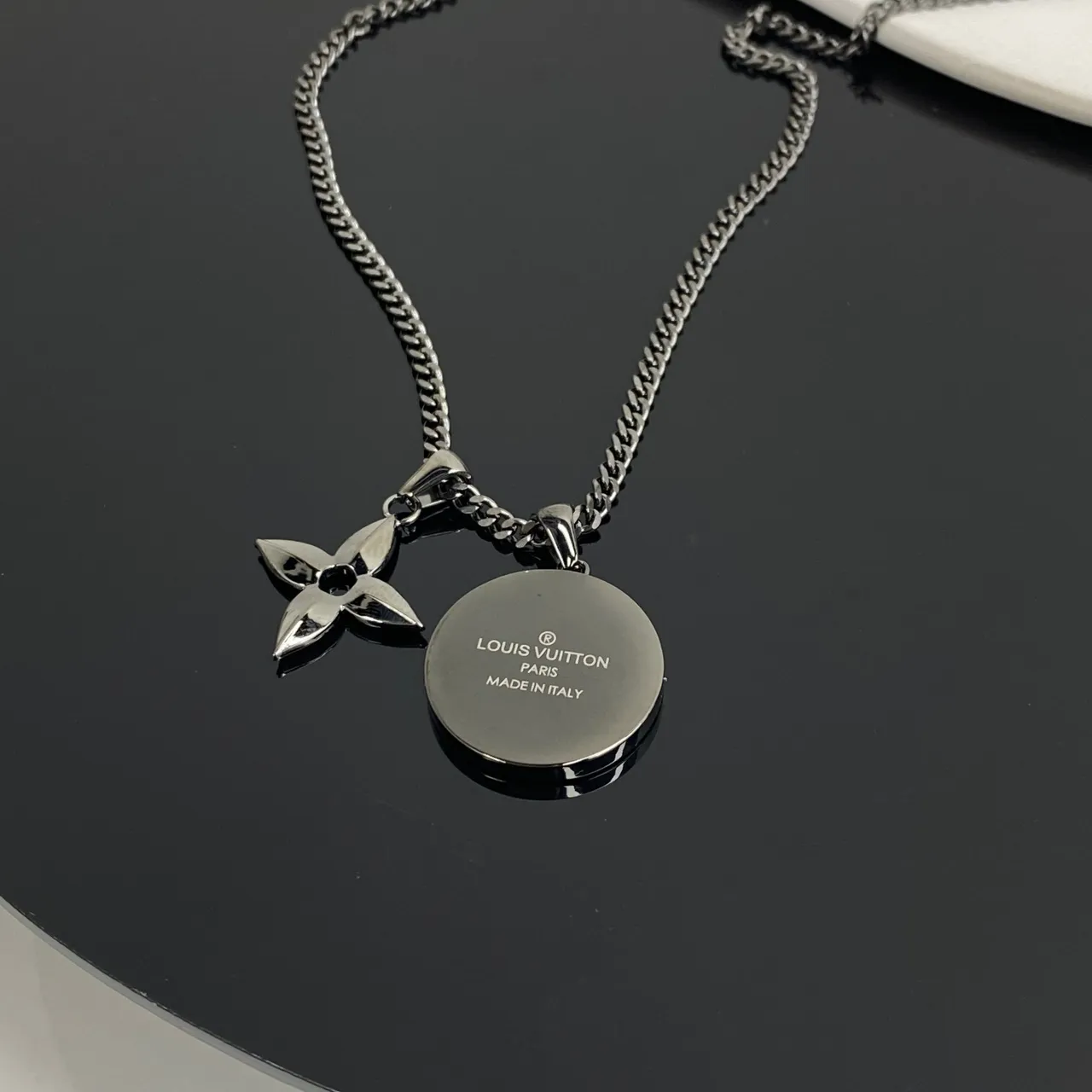 Louis Vuitton Monogram Disc and Flower Charm Necklace 3