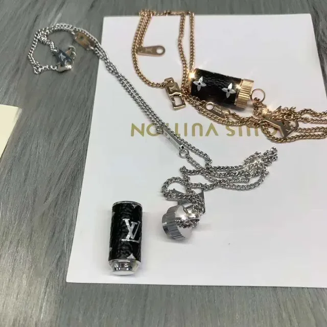 Louis Vuitton Monogram Eclipse Cylindrical Pendant Necklace 2