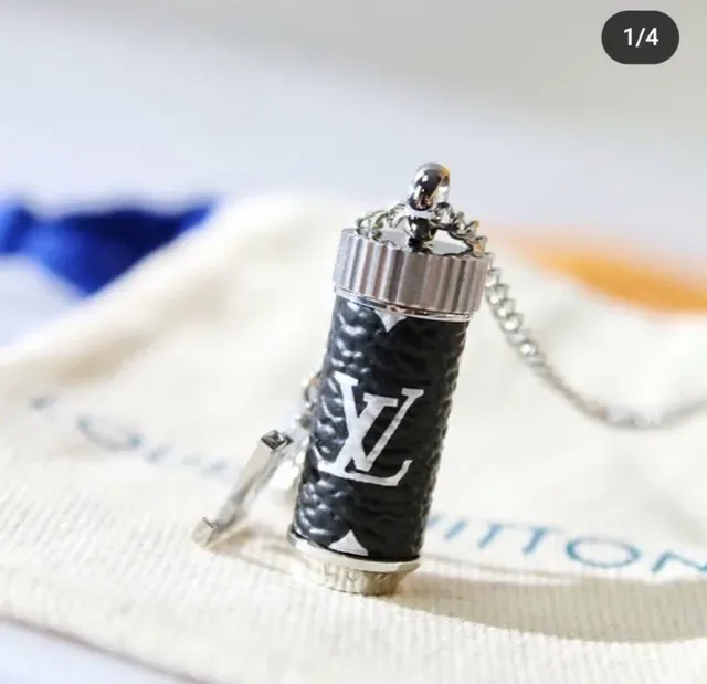 Louis Vuitton Monogram Eclipse Cylindrical Pendant Necklace 6