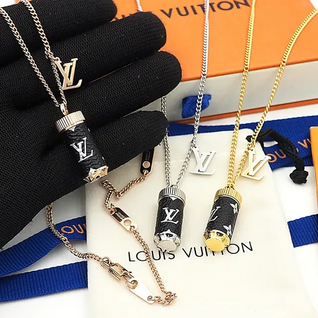 Louis Vuitton Monogram Eclipse Cylindrical Pendant Necklace 8