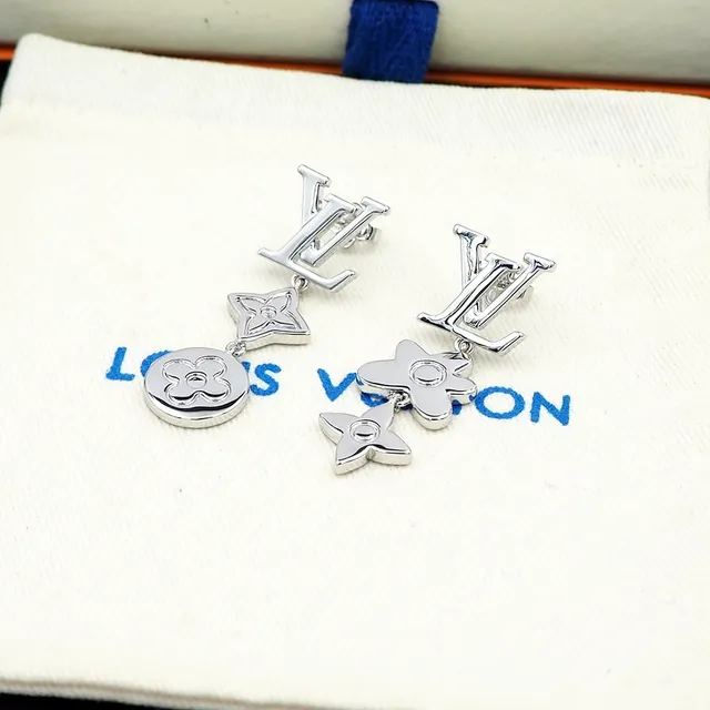 Louis Vuitton Monogram Flower and Quatrefoil Asymmetrical Dangle Earrings 4