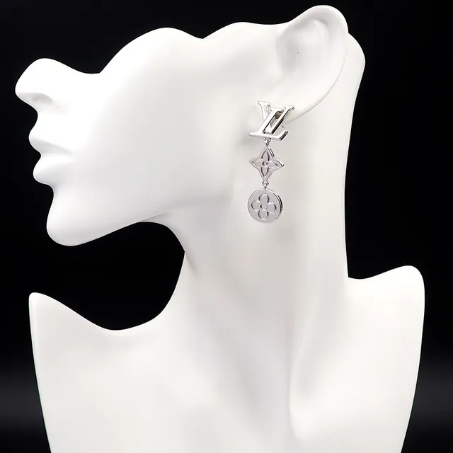 Louis Vuitton Monogram Flower and Quatrefoil Asymmetrical Dangle Earrings 6