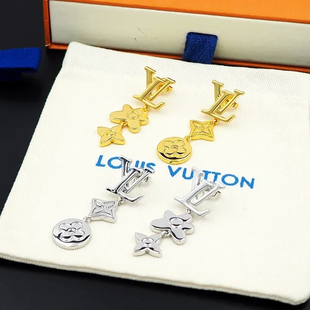 Louis Vuitton Monogram Flower and Quatrefoil Asymmetrical Dangle Earrings 9