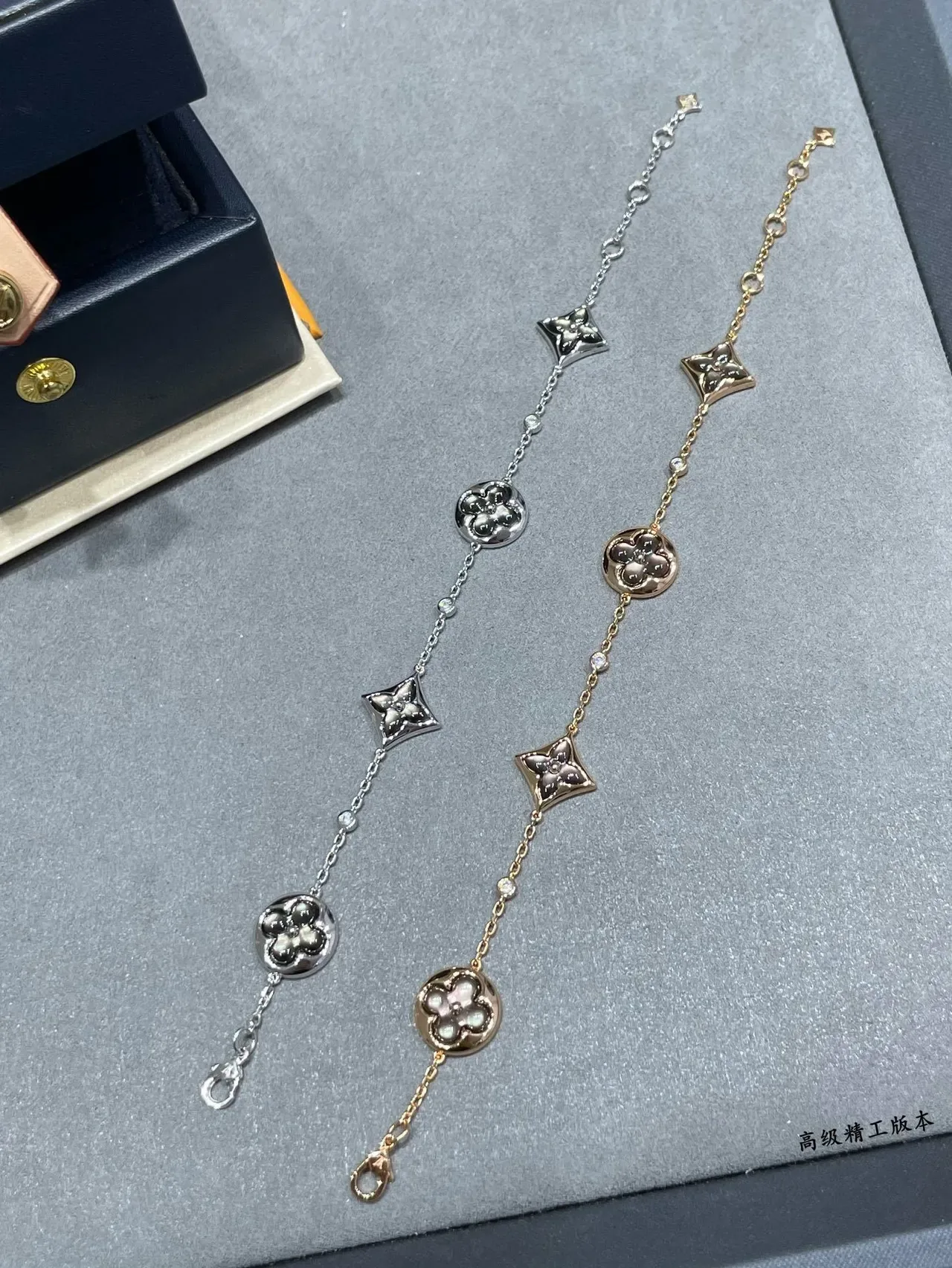 Louis Vuitton Monogram Flower Rose Gold-Tone Mother-of-Pearl Bracelet 2