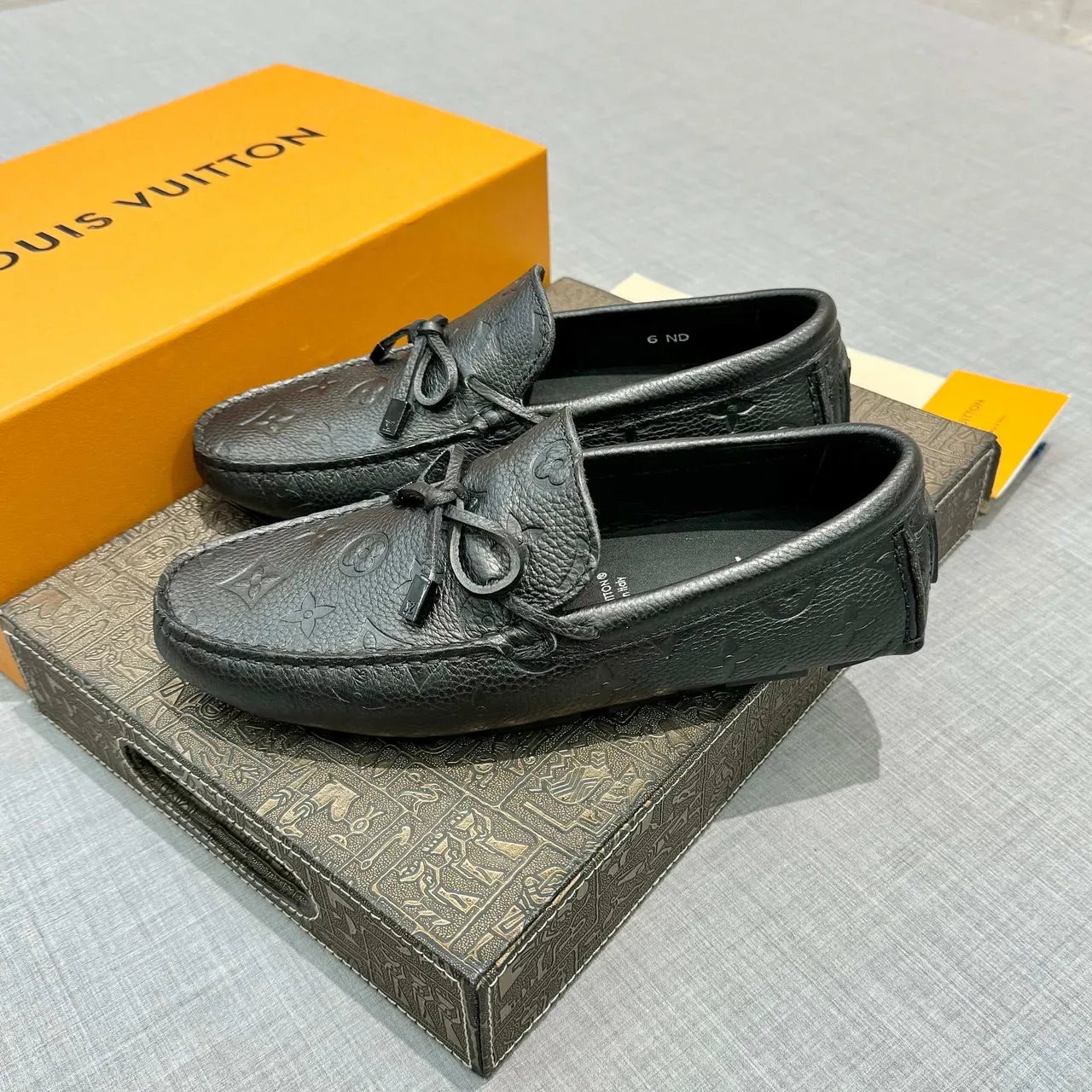 Louis Vuitton Monogram Loafer Black Leather Slip-On Loafers 2