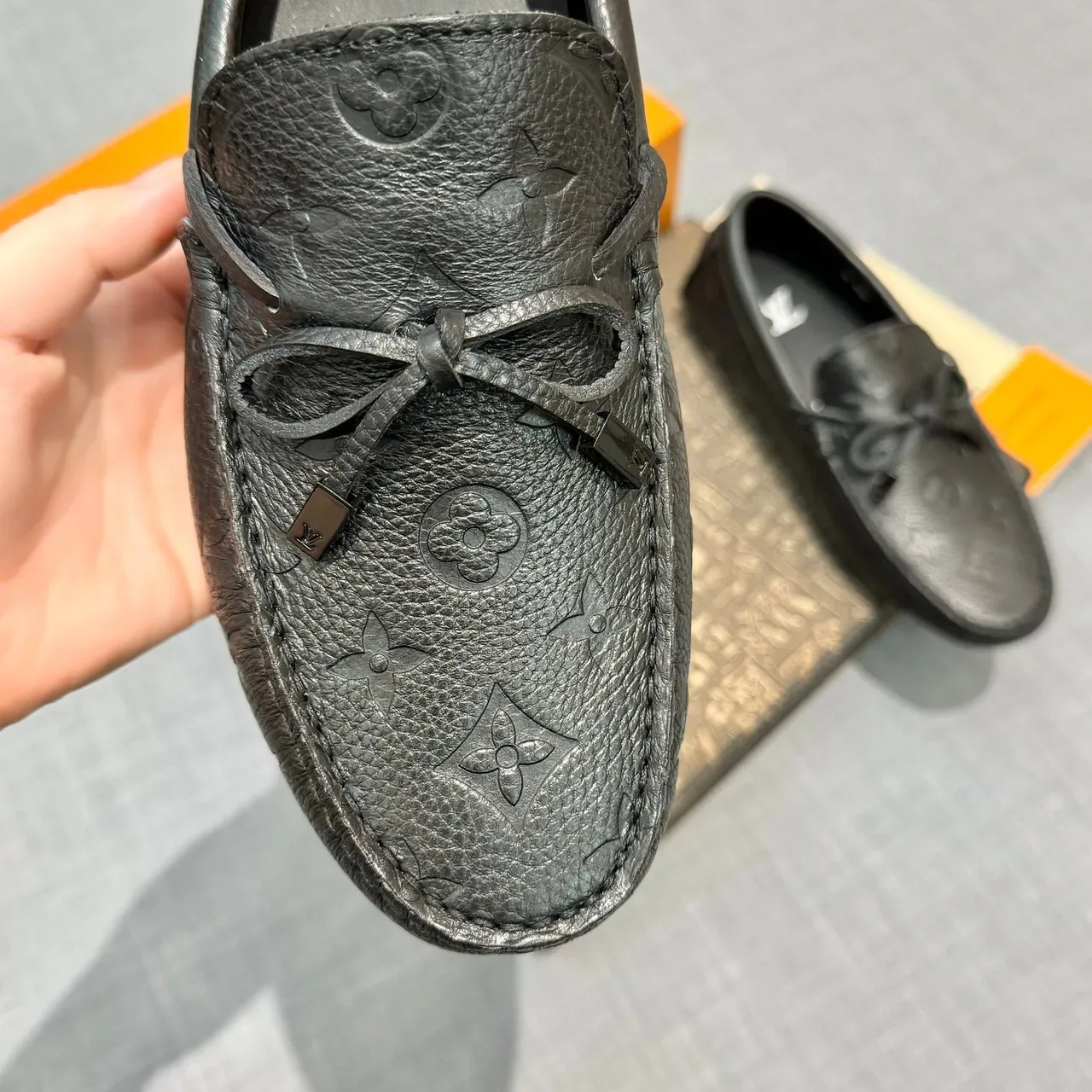 Louis Vuitton Monogram Loafer Black Leather Slip-On Loafers 3