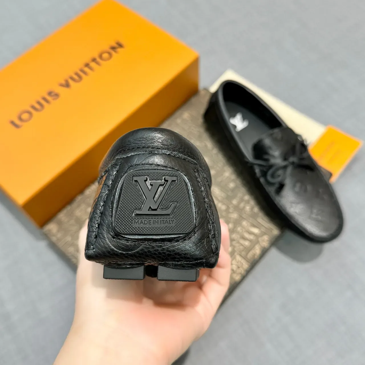 Louis Vuitton Monogram Loafer Black Leather Slip-On Loafers 4