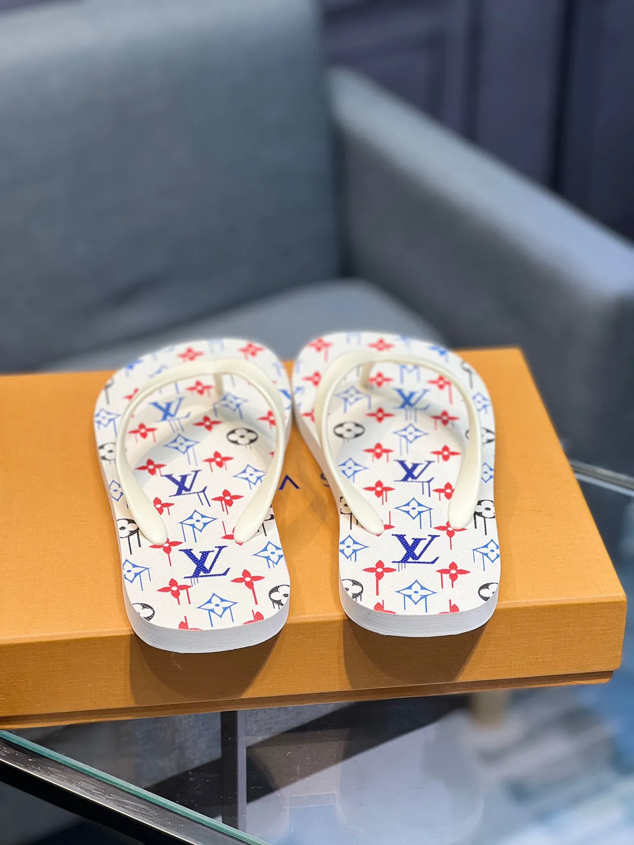 Louis Vuitton Monogram Multicolore Flip Flop Slippers 8