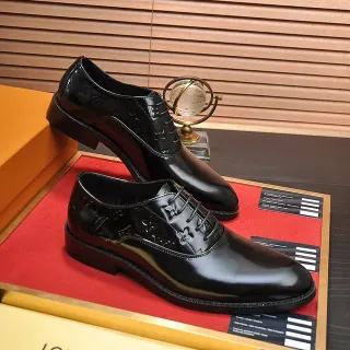 Louis Vuitton Monogram Patent Leather Oxford Black Glossy Embossed Oxford Shoes