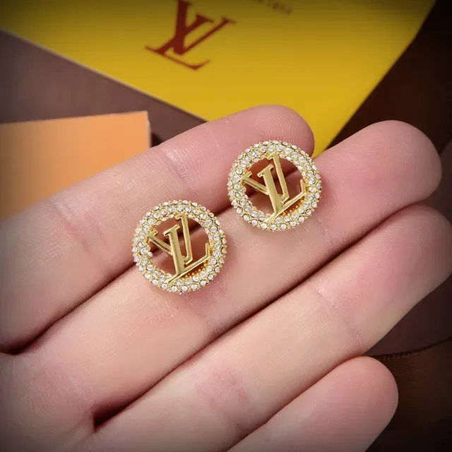 Louis Vuitton Monogram Pavé Crystal Circle Stud Earrings 6