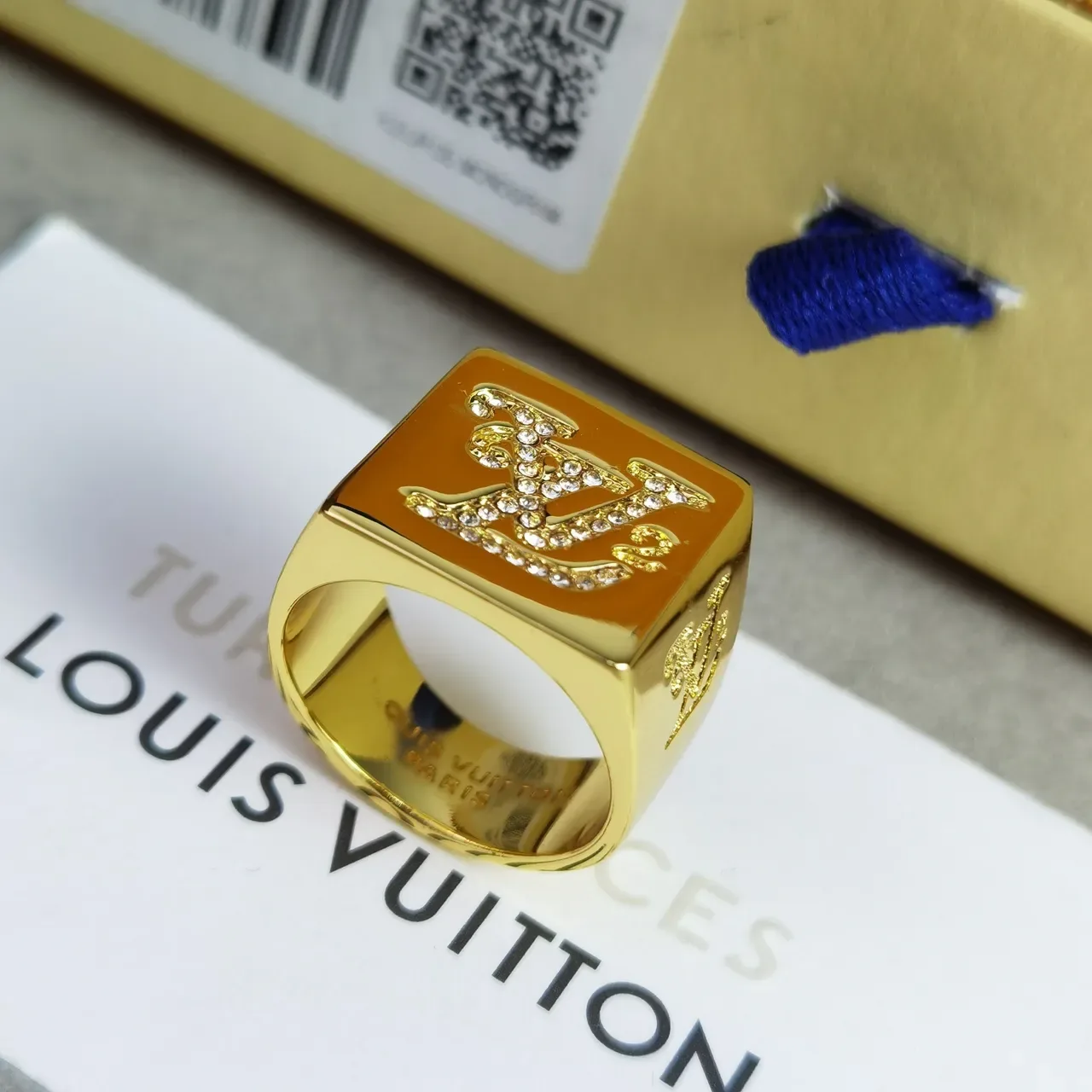 Louis Vuitton Monogram Pavé Square Signet Ring 2