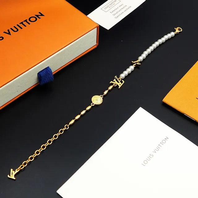 Louis Vuitton Monogram Pearl and Flower Charm Bracelet 6