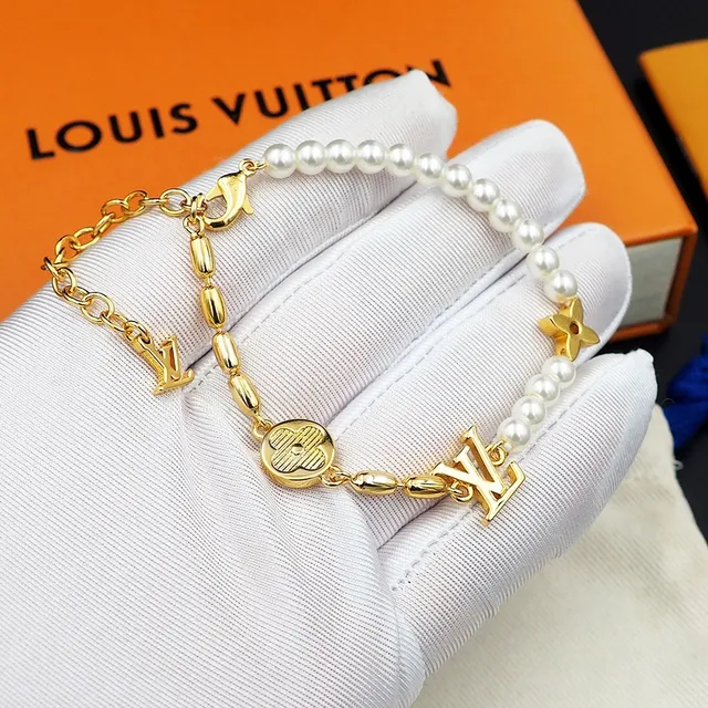 Louis Vuitton Monogram Pearl and Flower Charm Bracelet 8